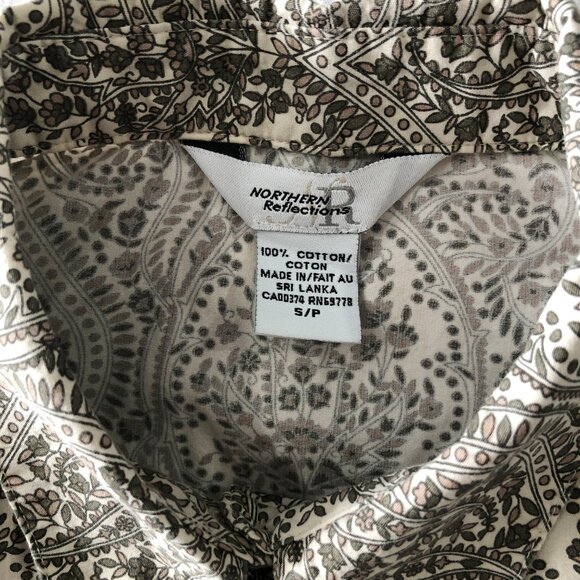 Northern Reflections Womens S/P Paisley Floral Cotton Button Down Shirt Top - Picture 5 of 7